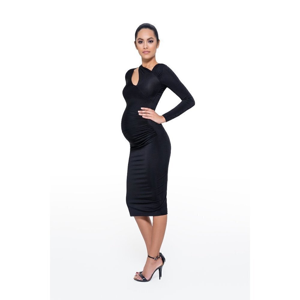 Mina Roe Aaliyah Black ‎ Maternity Dress